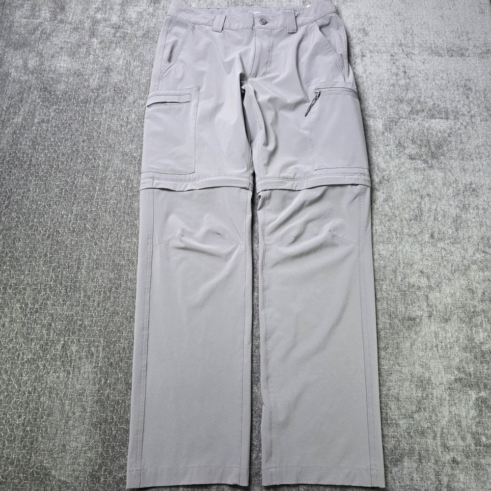 Columbia Omni Shade Convertible Zip Off Hiking Pants 30x32 Fits 33x31 Gray Cargo